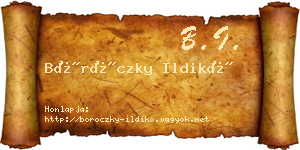 Böröczky Ildikó névjegykártya