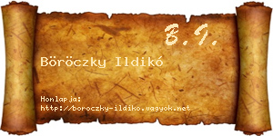 Böröczky Ildikó névjegykártya