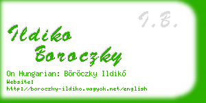 ildiko boroczky business card